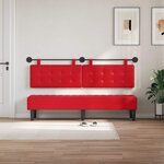 vidaXL Tête de lit suspendue Avec lumière LED Rouge Simili cuir