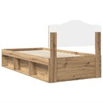 vidaXL Cadre de lit Chêne artisan 90 x 200 cm Bois de pin massif