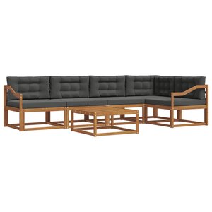 vidaXL Ensemble de canapés d'extérieur 6 Pièces Naturel et Anthracite