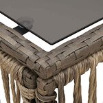vidaXL Table de Jardin Gris et Noir 55 x 55 x 37 cm Rattan PE et Verre