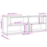 vidaXL Meuble TV Gris béton 149x30x52 cm Bois d'ingénierie