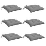 vidaXL Coussins de chaise lot de 6 gris 40x40x7 cm tissu oxford