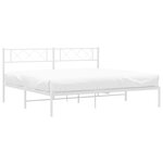 vidaXL Cadre de lit métal sans matelas et tête de lit blanc 193x203 cm