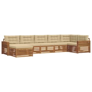 vidaXL Ensemble de canapés d'extérieur 7 Pièces Naturel et Beige