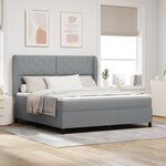 Lit à ressort vidaXL avec matelas - Gris clair  180x200 cm  Tissu