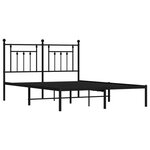 vidaXL Cadre de lit métal avec tête de lit noir 140x190 cm