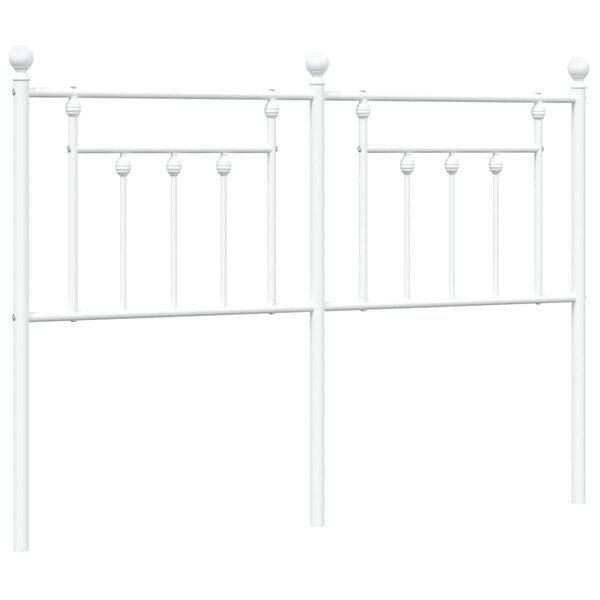 vidaXL Tête de lit métal blanc 150 cm