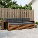 vidaXL Ensemble de canapés d'extérieur 3 Pièces Naturel et Anthracite