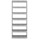 vidaXL Bibliothèque/Séparateur de pièce Gris béton Bois d'ingénierie
