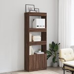 vidaXL Buffet haut 63x33x180 cm chêne marron bois d'ingénierie