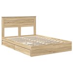 vidaXL Lit de Rangement Chêne Sonoma 140 x 190 cm Bois d'ingénierie