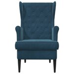 vidaXL Fauteuil Bleu Velours