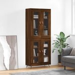 vidaXL Buffet haut Chêne marron 69 5x34x180 cm Bois d'ingénierie