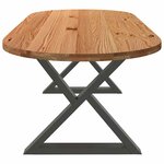 vidaXL Table à manger marron clair bois de chêne massif ovale
