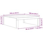 vidaXL Table basse en chêne noir - 100 x 100 x 35 cm  faite en bois d'ingénierie de qualité.