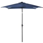 Parasol lumineux rectangulaire inclinable dim. 2 68L x 2 05l x 2 48H m parasol LED solaire métal polyester haute densité bleu