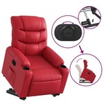 vidaXL Fauteuil inclinable Rouge Similicuir