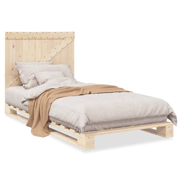 vidaXL Cadre de lit et tête de lit 100x200 cm bois de pin massif