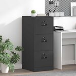 vidaXL Cabinet de Dossier Noir 44 x 50 x 106.5 cm Acier Laminé à Froid