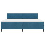 Lit à ressort vidaXL avec matelas et LED bleu foncé 200x200 cm en velours