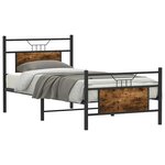 vidaXL Cadre de lit sans matelas chêne fumé 80x200cm bois d'ingénierie