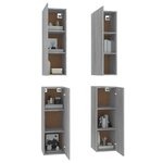 vidaXL Meubles TV 4 Pièces Sonoma gris 30 5x30x90 cm Bois d'ingénierie