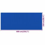 vidaXL Tapis de tente 250x600 cm Bleu PEHD