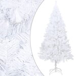 vidaXL Arbre de Noël artificiel pré-éclairé et boules blanc 120 cm PVC