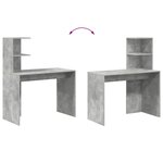 vidaXL Bureau Gris béton 102 x 50 x 124 cm Bois d'ingénierie
