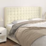 vidaXL Tête de lit avec oreilles Crème 183x23x118/128 cm Similicuir