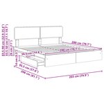 vidaXL Lit de Rangement Chêne brun 200 x 200 cm Bois d'ingénierie