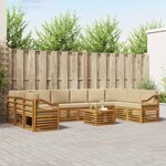 vidaXL Ensemble de canapés d'extérieur 11 Pièces Naturel et Beige