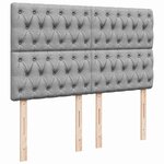vidaXL Sommier à lattes de lit avec matelas Gris clair 140x200cm Tissu