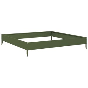 vidaXL Lit surélevé de jardin vert olive 100x100x18 5 cm acier