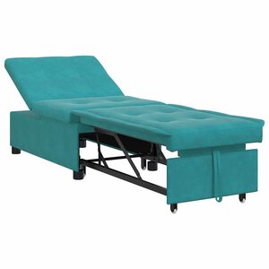 vidaXL Canapé-lit Turquoise 67 x 194 x 38 cm Velours