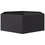 vidaXL Jardinière noir hexagone 138x120x45 cm acier