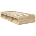 vidaXL Cadre de lit avec tête de lit Sonoma 90 x 190 cm Pin massif