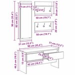 vidaXL Ensemble de meubles d'entrée Bois ancien 90 x 31 x 46.5 cm