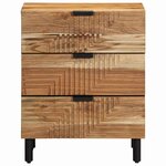 Commode de chevet vidaXL 50x33x62 cm en bois massif d'acacia