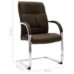 vidaXL Chaise de bureau cantilever Marron Tissu
