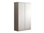 LARA Lit simple laqué blanc + Chevet table de nuit + Armoire 2 portes