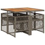 vidaXL Ensemble à manger de jardin 5 Pièces coussins gris résine tressée