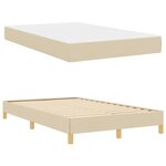 vidaXL Lit à ressorts avec matelas Crème 120 x 190 cm tissu