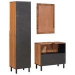 vidaXL Ensembles de salle de bain 3 Pièces Acacia Marron Winish