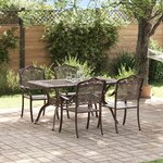 vidaXL Ensemble de salle à manger pour jardin 5 Pièces Bronze Aluminium