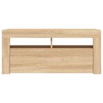 vidaXL Meuble TV avec lumières LED chêne sonoma 90x35x40 cm