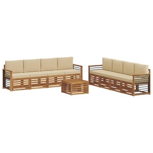 vidaXL Ensembles de canapés avec coussin 9 Pièces Naturel et Beige