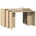 vidaXL Tables gigognes 3 Pièces chêne sonoma bois d'ingénierie