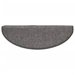 vidaXL Tapis d'escalier 15 pièces 65 x 21 x 4 cm Beige et gris Demi-rond Grand