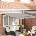 vidaXL Store manuel rétractable Gris clair 350x250 cm